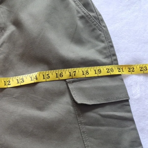 Ann Taylor LOFT Military Green Cargo Skirt Women's Size 10 Open Front - Picture 12 of 16